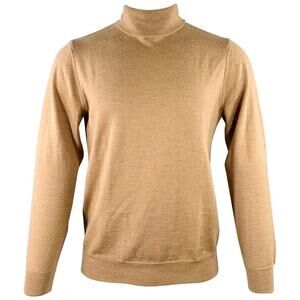 A.P.C. Tan Italian Merino Wool Knit Turtleneck Long Sleeve Sweater Medium
